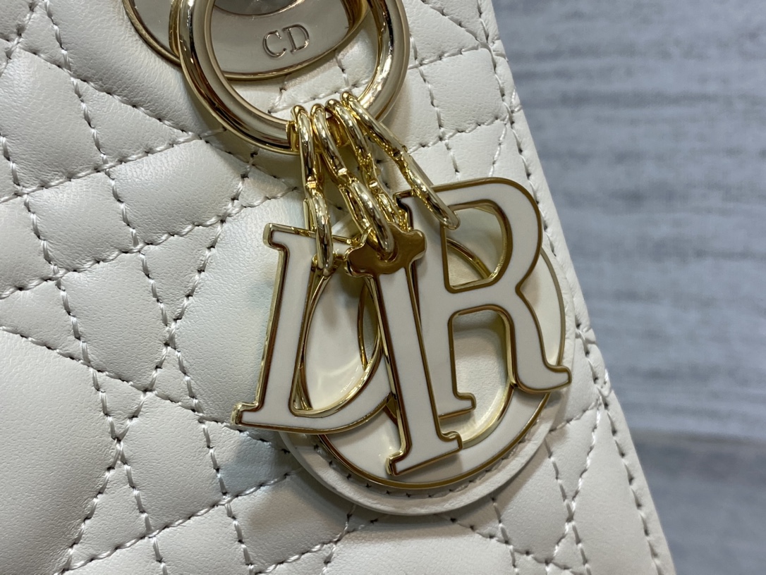 Mini Lady Dior Bag Latte Cannage Lambskin